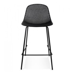 Tabouret de bar LOKI noir mi-hauteur – vue de face
