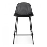 Tabouret de bar LOKI noir mi-hauteur – vue de face
