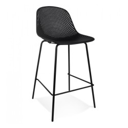 Tabouret de bar LOKI noir mi-hauteur – packshot produit