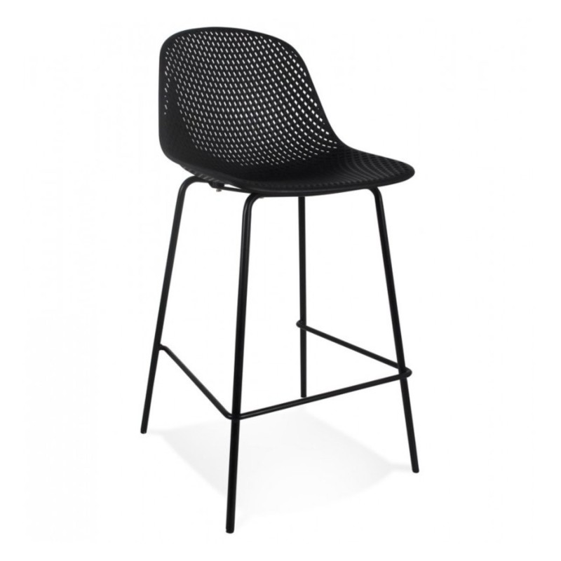 Tabouret de bar LOKI noir mi-hauteur – packshot produit