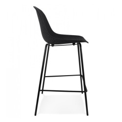 Tabouret de bar LOKI noir – vue de profil design moderne