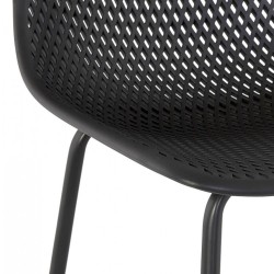 Tabouret de bar LOKI noir – détail assise perforée