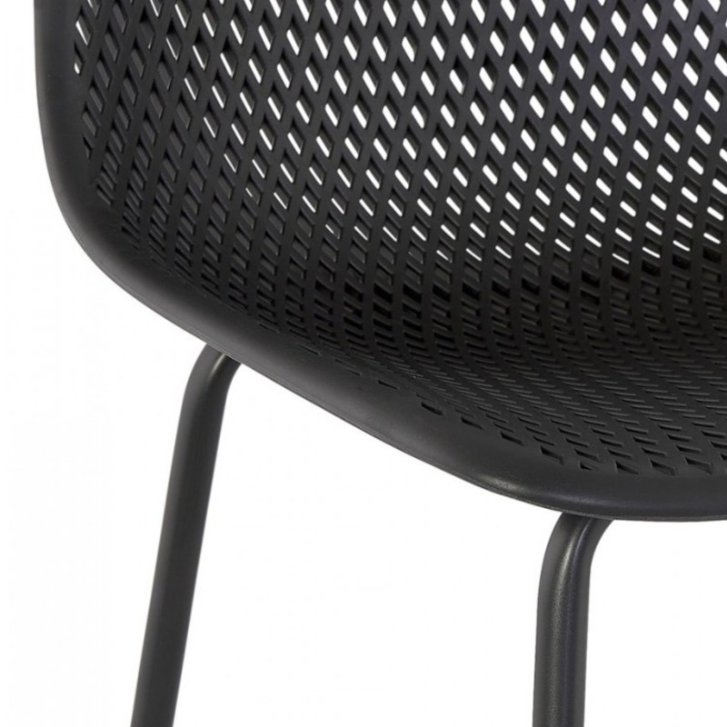 Tabouret de bar LOKI noir – détail assise perforée