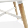 Chaise MELIS blanche – pieds en bois de hêtre et fixations métal blanc