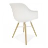 Chaise avec accoudoirs MELIS blanche – vue de profil design moderne