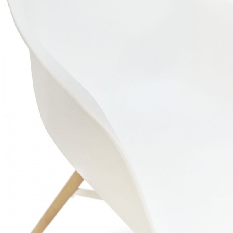 Chaise MELIS blanche – assise en polypropylène avec accoudoirs