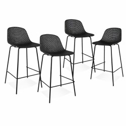 Lot de 4 tabourets mi-hauteur LOKI noir