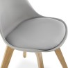 Assise en simili cuir gris des chaises scandinaves TEKI – lot de 2