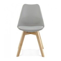 Lot de 2 chaises scandinaves TEKI grises – vue de face