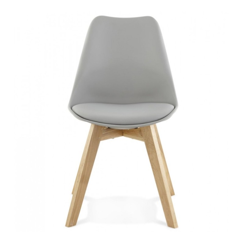 Lot de 2 chaises scandinaves TEKI grises – vue de face