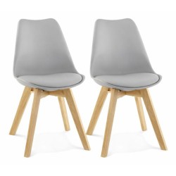 Lot de 2 chaises scandinaves TEKI grises en chêne massif – packshot