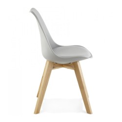 Lot de 2 chaises scandinaves TEKI grises – vue de profil design nordique