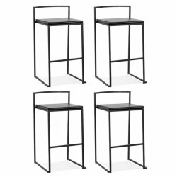 Lot de 4 tabourets snack mi-hauteur CASA MINI noirs empilables