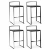Lot de 4 tabourets snack mi-hauteur CASA MINI noirs empilables