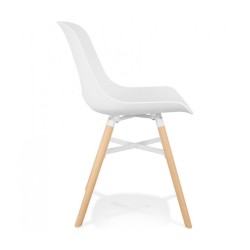 Lot de 4 chaises GLADYS blanches – vue de profil design contemporain