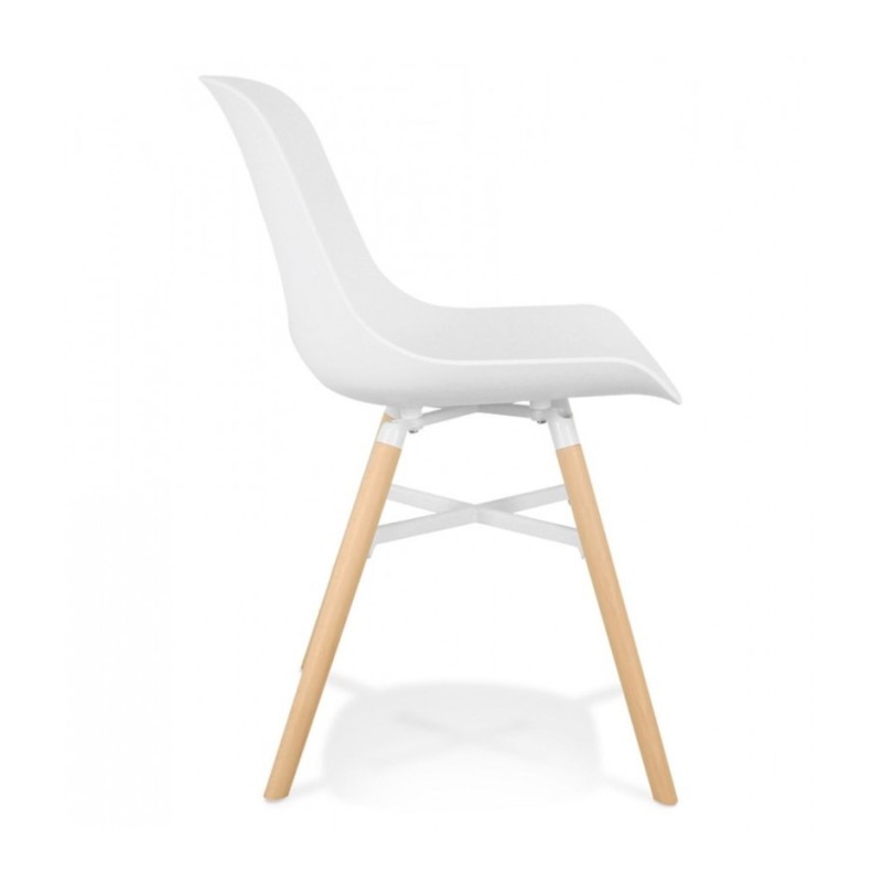 Lot de 4 chaises GLADYS blanches – vue de profil design contemporain