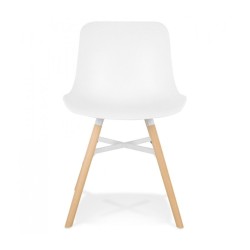 Lot de 4 chaises design GLADYS blanches – vue de face