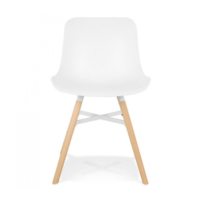 Lot de 4 chaises design GLADYS blanches – vue de face