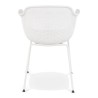 Lot de 4 chaises DRAK blanches, vue arrière, dossier perforé en polypropylène