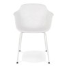 Lot de 4 chaises DRAK blanches, vue de face, assise ergonomique avec accoudoirs