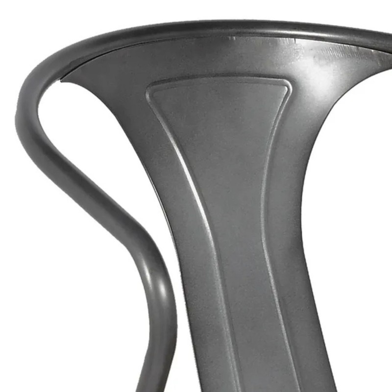 Dossier en métal gris foncé de la chaise style industriel METROPOLIS