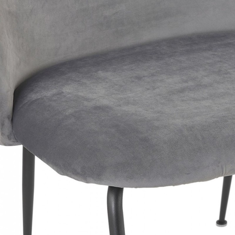 Assise rembourrée du fauteuil lounge MERMAID en velours gris clair