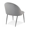 Vue arrière du fauteuil lounge MERMAID en velours gris clair