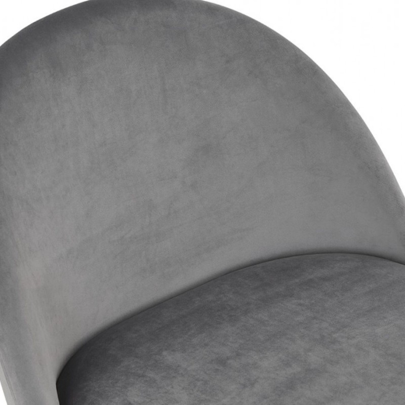 Dossier enveloppant du fauteuil lounge MERMAID en velours gris clair