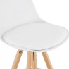 Assise rembourrée en simili cuir blanc du tabouret snack TATAMI
