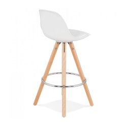 Vue arrière du tabouret snack mi-hauteur TATAMI blanc