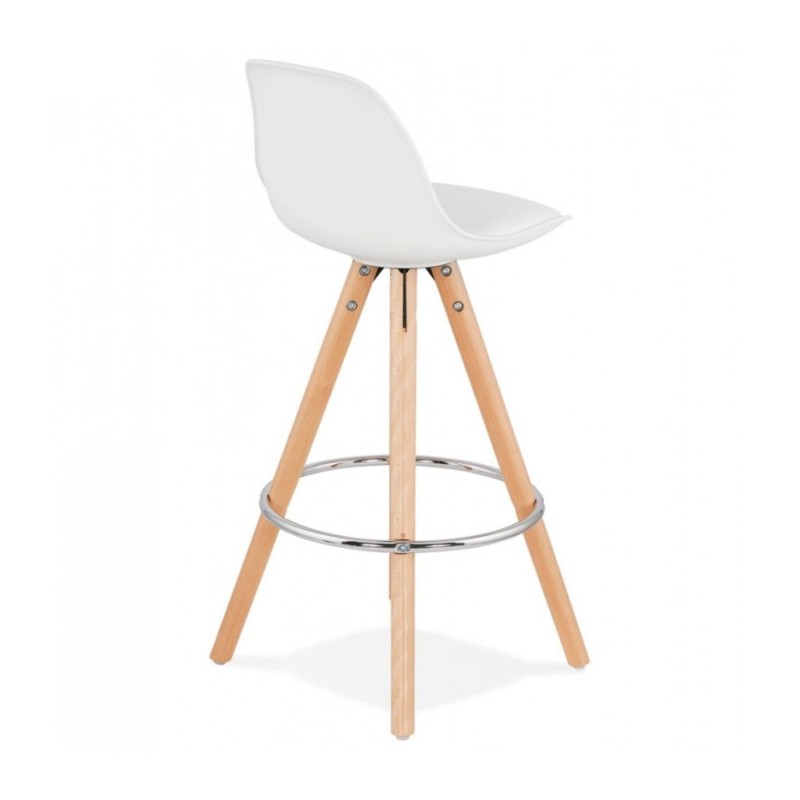 Vue arrière du tabouret snack mi-hauteur TATAMI blanc