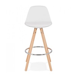 Vue de face du tabouret snack mi-hauteur TATAMI blanc