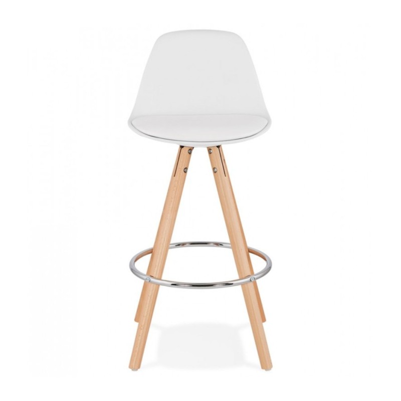 Vue de face du tabouret snack mi-hauteur TATAMI blanc