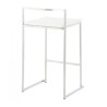 Dos du lot de 4 tabourets snack DISKO MINI blancs en métal brossé, design industriel