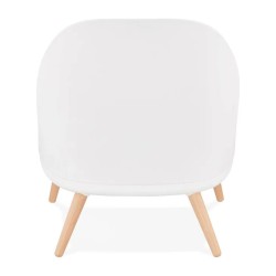 Dossier enveloppant du fauteuil lounge TICOS blanc design scandinave