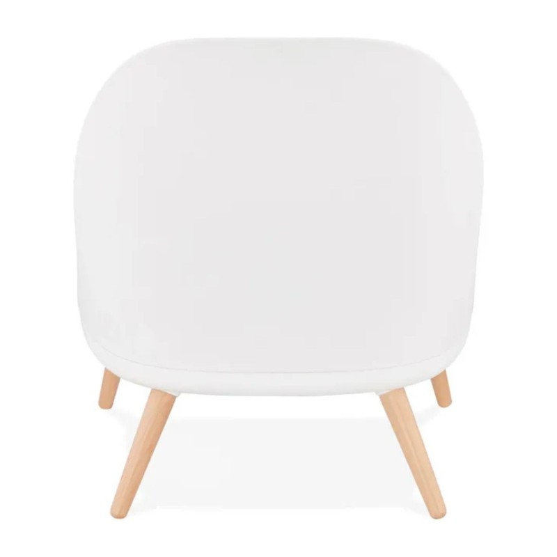 Dossier enveloppant du fauteuil lounge TICOS blanc design scandinave