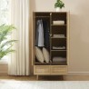 Armoire HELENA effet chêne et cannage rotin 90cm