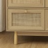 Armoire HELENA effet chêne et cannage rotin 90cm