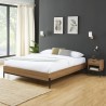 Cadre de lit GEOMA effet chêne foncé 140x190 sommier inclus