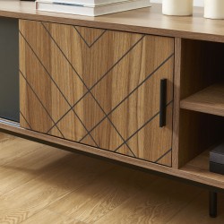 Meuble tv GEOMA effet chêne foncé et gris 180cm