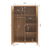 Armoire PABLO rose et cannage rotin 2 portes