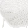 Détail de l’assise perforée en polypropylène blanc du tabouret de bar LOKI