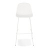 Vue de face d’un tabouret de bar LOKI blanc au design contemporain