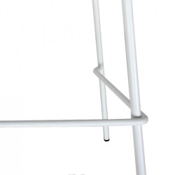 Pieds en métal traité blanc du lot de 4 tabourets de bar GRANO, structure stable et résistante