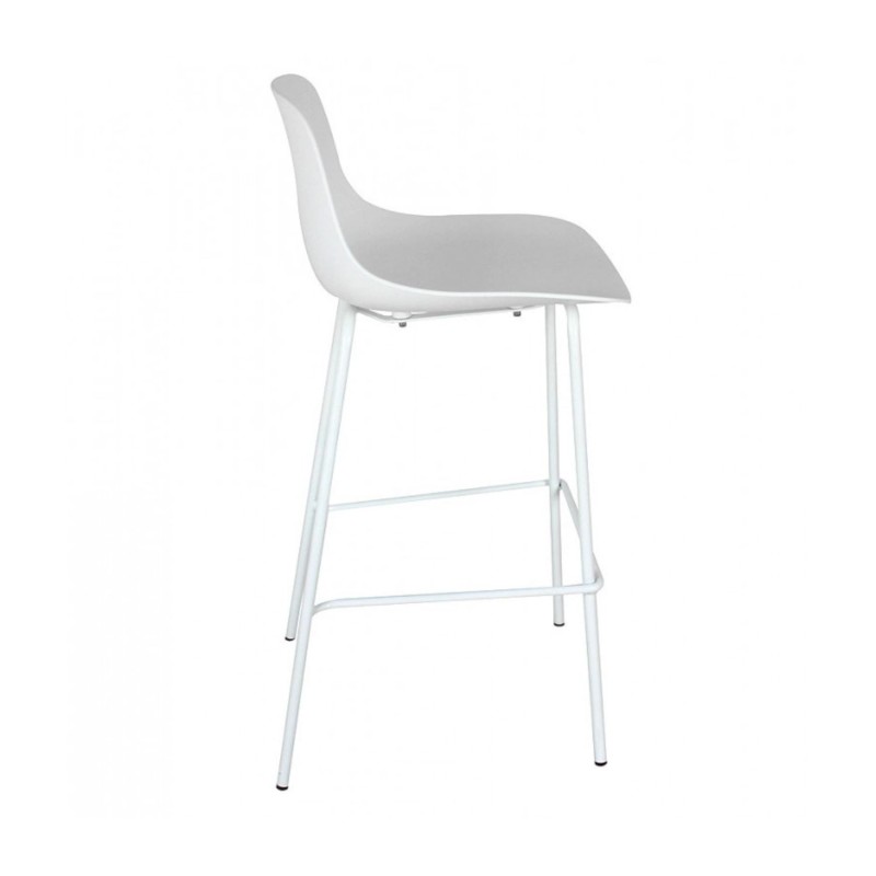 Lot de 4 tabourets de bar GRANO blancs adaptés à un usage professionnel et domestique