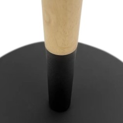 Table basse design ronde DILA H40 en bois finition naturelle et métal noir