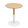 Packshot table d’appoint ronde DILA H45 bois finition naturelle et métal blanc fond neutre