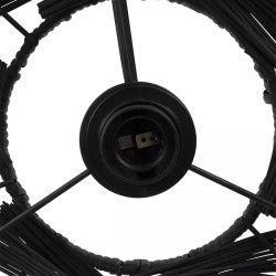 Détail armature suspension PACITO en rotin noir tressé