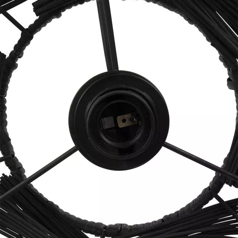 Détail armature suspension PACITO en rotin noir tressé