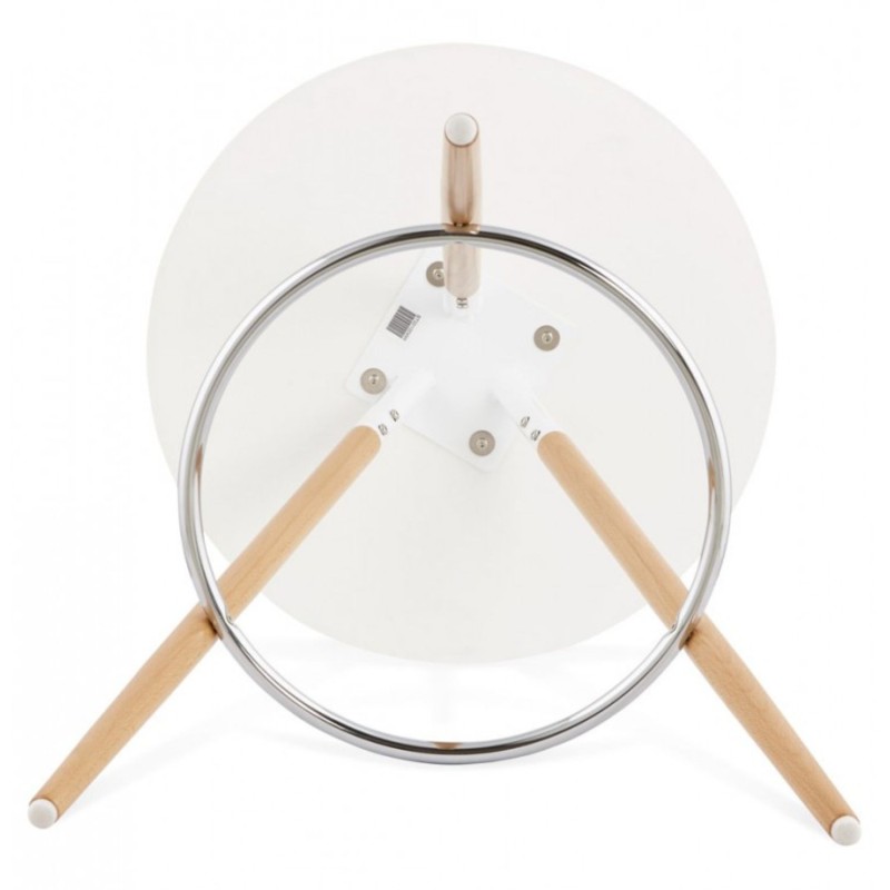 Détail pieds en hêtre massif naturel table haute BARY